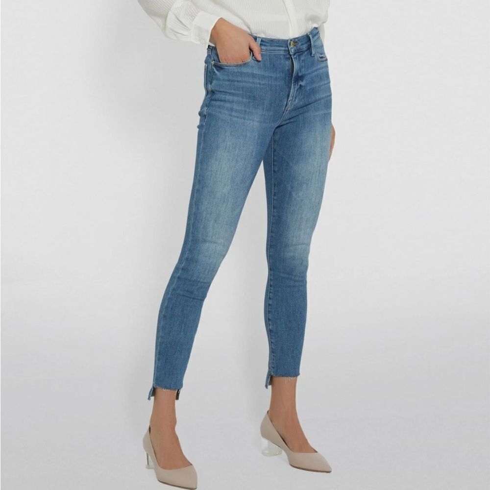 Frame Denim Le High Skinny Raw Hem Medium Westway Wash 28 NWT $278
